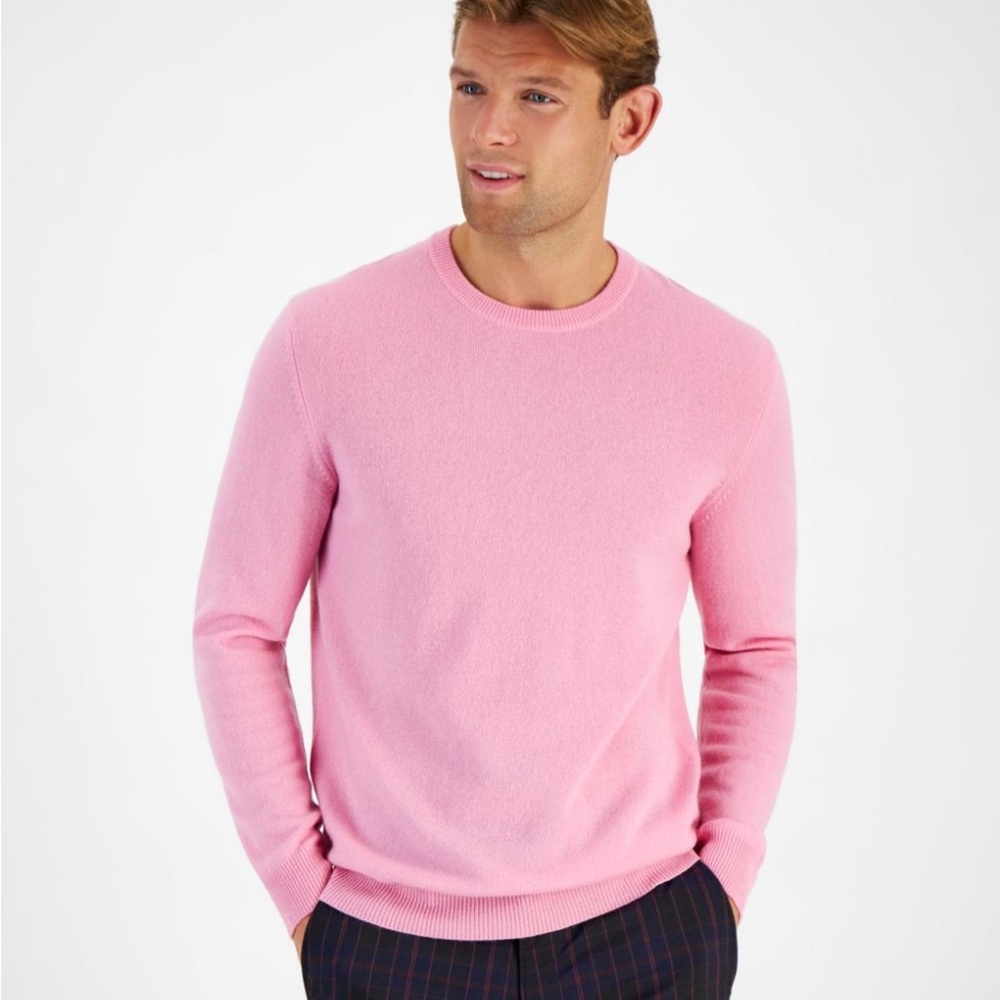 Club Room Luxury Cashmere Macy’s XXL Men's Crewneck Sweater in Pink